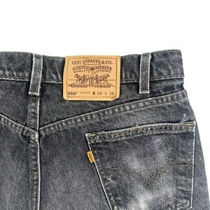 Vintage Levis 550 Jeans Mens 32x34 Black Denim Orange Tab Relaxed USA 90s